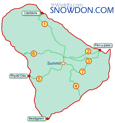 Snowdon Route Map